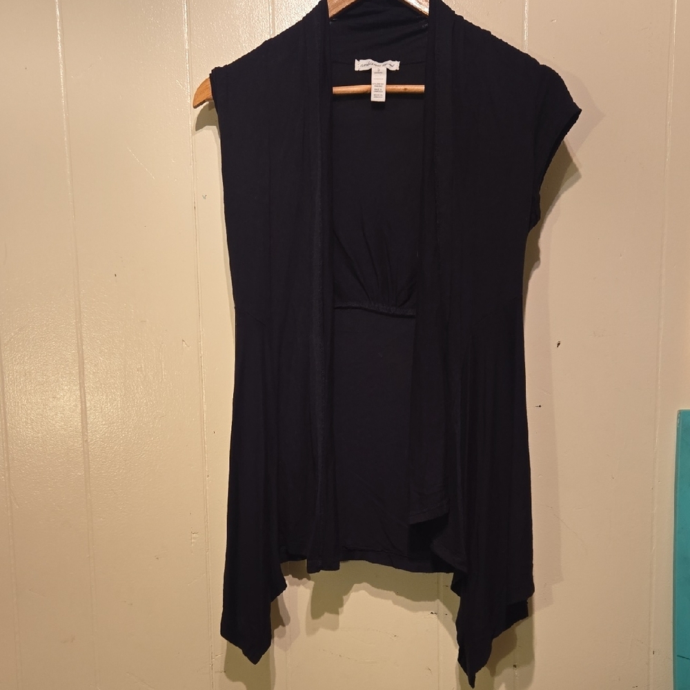 Ambiance Apparel Cap Sleeve Waterfall Style Cardigan.